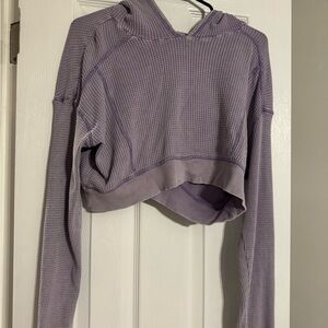Wild Fable Lavender Cropped Hoodie & Matching High-Waisted Flare Pants